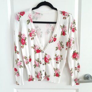 Soft cardigan knit with floral print S/P